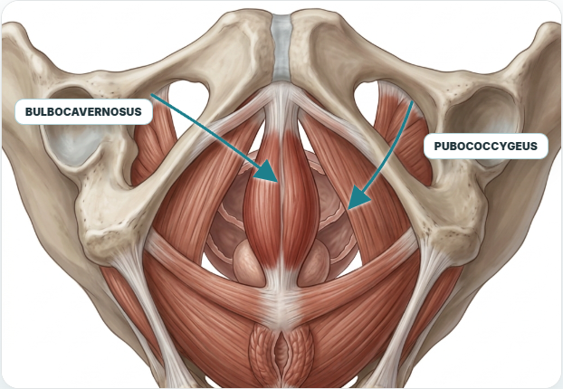 Male pelvic floor muscle anatomy diagram